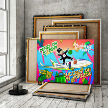 Load image into Gallery viewer, Pop Art Money Canvas Print, Mindset Inspirational Wall Art Luxury Home Office Decor, Entrepreneur Lifestyle Motivation Sign, Wealth Poster