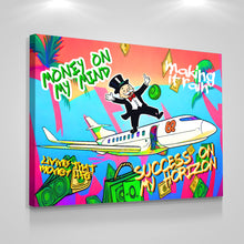 Load image into Gallery viewer, Pop Art Money Canvas Print, Mindset Inspirational Wall Art Luxury Home Office Decor, Entrepreneur Lifestyle Motivation Sign, Wealth Poster