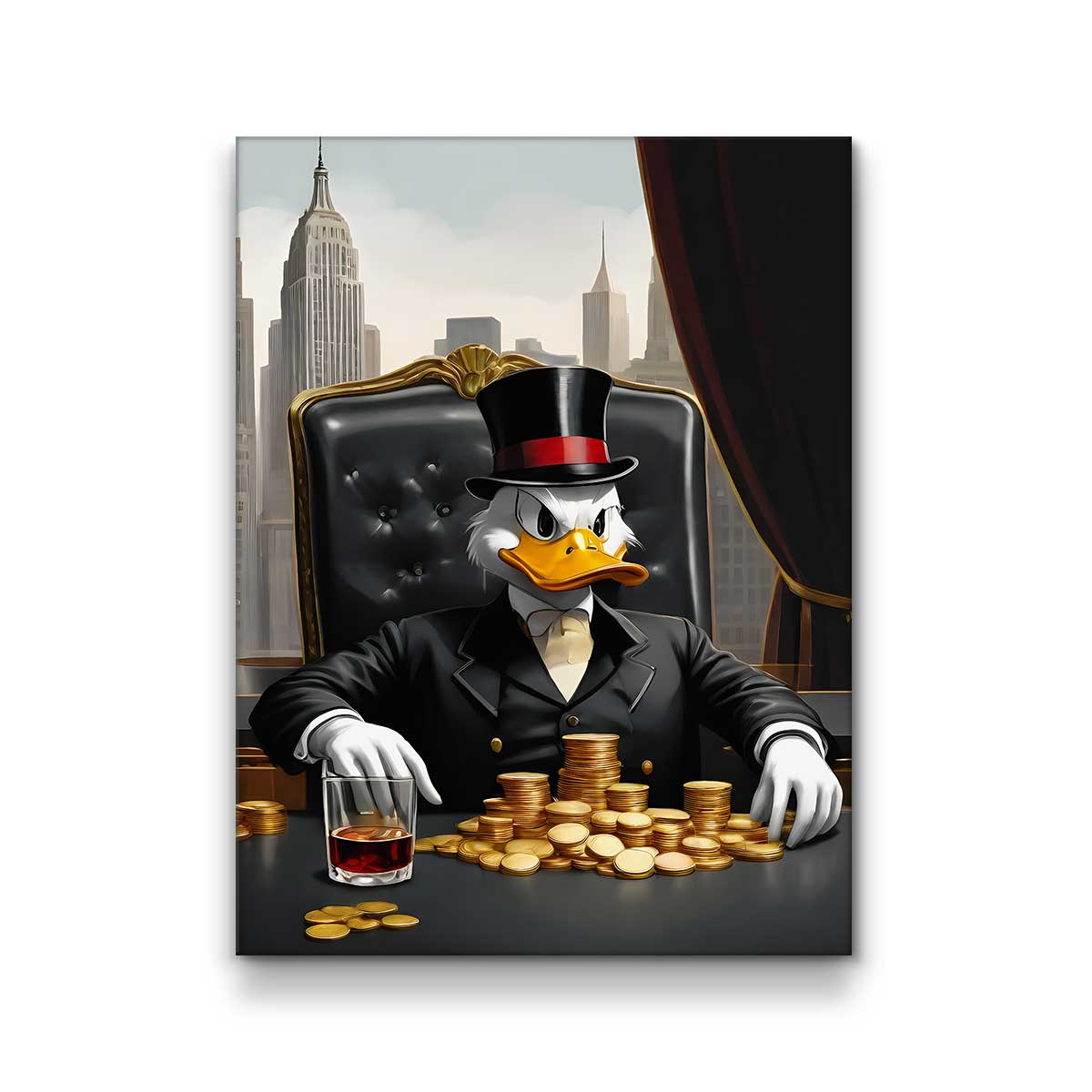 Businessman Luxury Wall Art, Business Boss Office Decor Millionaire Canvas Investor Print Workspace Inspiration NYC Skyline Wealth Lifestyle