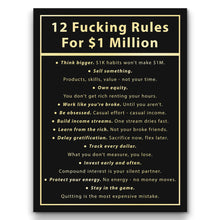 Load image into Gallery viewer, 12 Fucking Rules For $1 Million