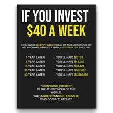 Load image into Gallery viewer, If You Invest $40 A Week