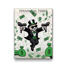 Load image into Gallery viewer, Money Robber Wall Art Motivational Canvas Print, Financial Wealth Decor, Investment Inspiration, Entrepreneur Money Investing Mindset Poster