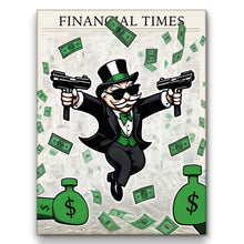 Load image into Gallery viewer, Money Robber Wall Art Motivational Canvas Print, Financial Wealth Decor, Investment Inspiration, Entrepreneur Money Investing Mindset Poster