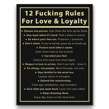 Load image into Gallery viewer, 12 Fucking Rules For Love & Loyalty