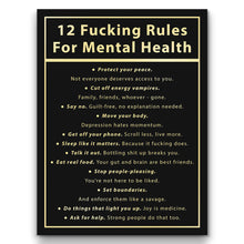 Load image into Gallery viewer, 12 Fucking Rules For Mental Health