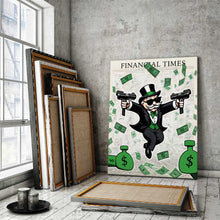 Load image into Gallery viewer, Money Robber Wall Art Motivational Canvas Print, Financial Wealth Decor, Investment Inspiration, Entrepreneur Money Investing Mindset Poster