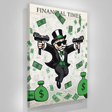 Load image into Gallery viewer, Money Robber Wall Art Motivational Canvas Print, Financial Wealth Decor, Investment Inspiration, Entrepreneur Money Investing Mindset Poster