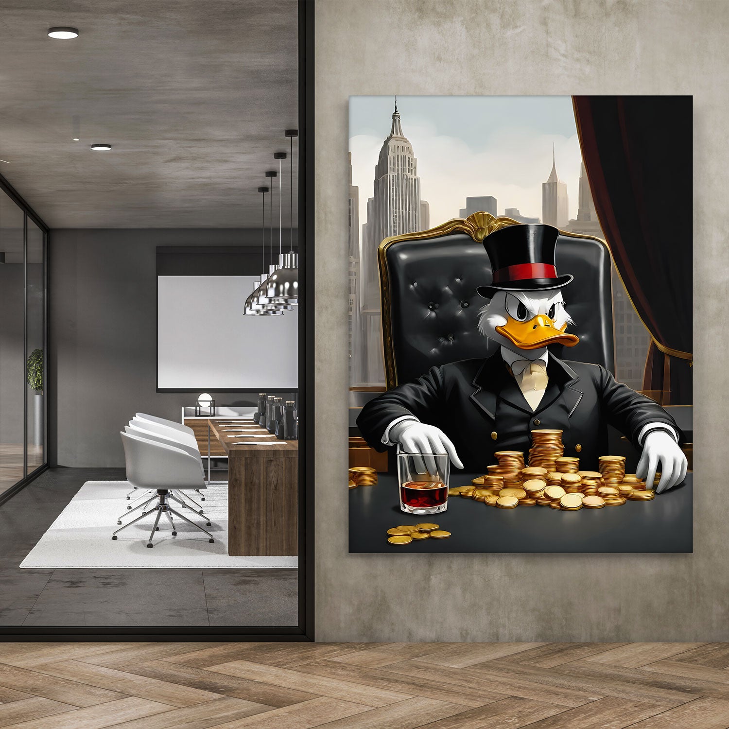 Businessman Luxury Wall Art, Business Boss Office Decor Millionaire Canvas Investor Print Workspace Inspiration NYC Skyline Wealth Lifestyle