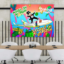 Load image into Gallery viewer, Pop Art Money Canvas Print, Mindset Inspirational Wall Art Luxury Home Office Decor, Entrepreneur Lifestyle Motivation Sign, Wealth Poster