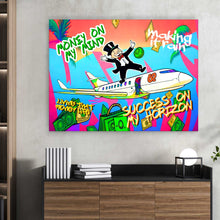 Load image into Gallery viewer, Pop Art Money Canvas Print, Mindset Inspirational Wall Art Luxury Home Office Decor, Entrepreneur Lifestyle Motivation Sign, Wealth Poster