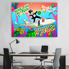 Load image into Gallery viewer, Pop Art Money Canvas Print, Mindset Inspirational Wall Art Luxury Home Office Decor, Entrepreneur Lifestyle Motivation Sign, Wealth Poster