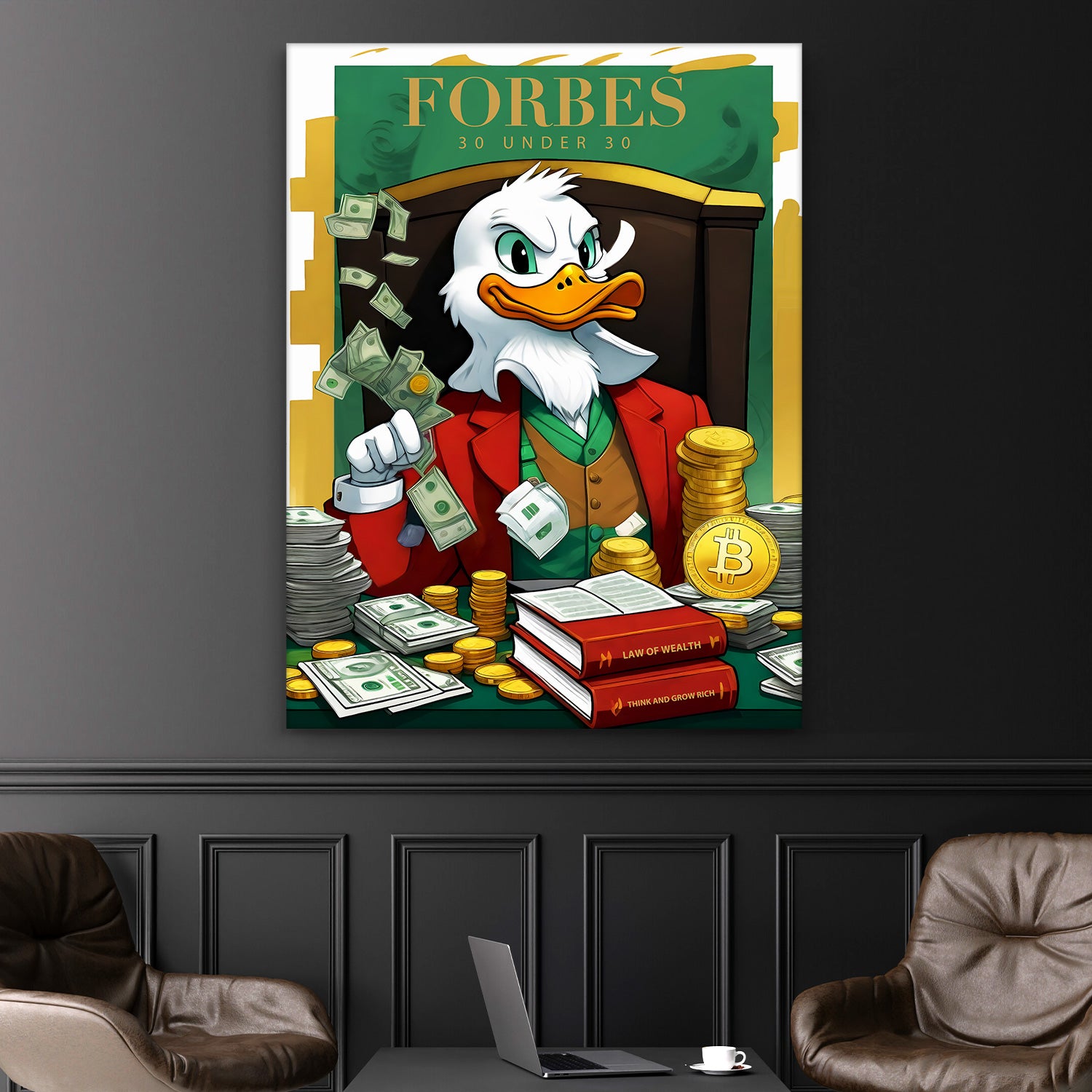 Forbes 30 Under 30 Exclusive CEO Office Decor Canvas Print Entrepreneur Poster Millionaire Investors Luxury Wall Art Money Success Symbolism