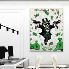 Load image into Gallery viewer, Money Robber Wall Art Motivational Canvas Print, Financial Wealth Decor, Investment Inspiration, Entrepreneur Money Investing Mindset Poster