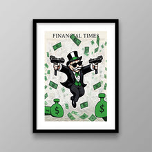Load image into Gallery viewer, Money Robber Wall Art Motivational Canvas Print, Financial Wealth Decor, Investment Inspiration, Entrepreneur Money Investing Mindset Poster
