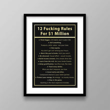 Load image into Gallery viewer, 12 Fucking Rules For $1 Million