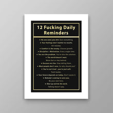 Load image into Gallery viewer, 12 Fucking Daily Reminders