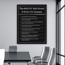 Load image into Gallery viewer, The Wolf Of Wall Street Rules For Success - Success Hunters Prints