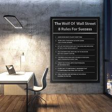 Load image into Gallery viewer, The Wolf Of Wall Street Rules For Success - Success Hunters Prints