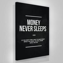 Load image into Gallery viewer, Money Never Sleeps Verb - Success Hunters Prints