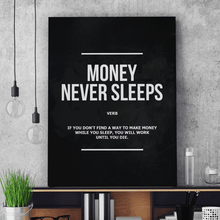 Load image into Gallery viewer, Money Never Sleeps Verb - Success Hunters Prints