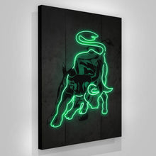Load image into Gallery viewer, Neon Wall Street Charging Bull - Success Hunters Prints