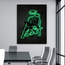 Load image into Gallery viewer, Neon Wall Street Charging Bull - Success Hunters Prints
