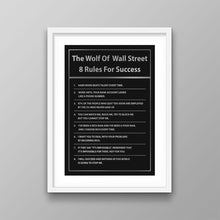 Load image into Gallery viewer, The Wolf Of Wall Street Rules For Success - Success Hunters Prints