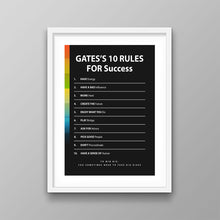 Load image into Gallery viewer, Gates's 10 Rules For Success - Success Hunters Prints