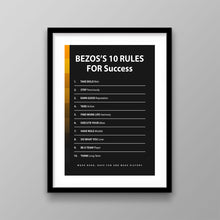 Load image into Gallery viewer, Bezos's 10 Rules For Success - Success Hunters Prints