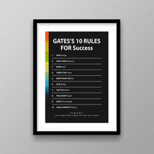 Load image into Gallery viewer, Gates's 10 Rules For Success - Success Hunters Prints