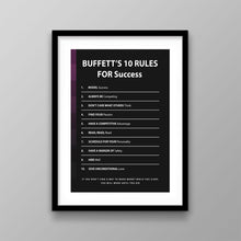 Load image into Gallery viewer, Buffett's 10 Rules For Success - Success Hunters Prints