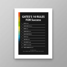 Load image into Gallery viewer, Gates's 10 Rules For Success - Success Hunters Prints