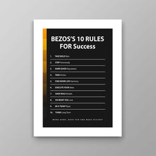 Load image into Gallery viewer, Bezos's 10 Rules For Success - Success Hunters Prints