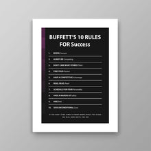 Load image into Gallery viewer, Buffett's 10 Rules For Success - Success Hunters Prints