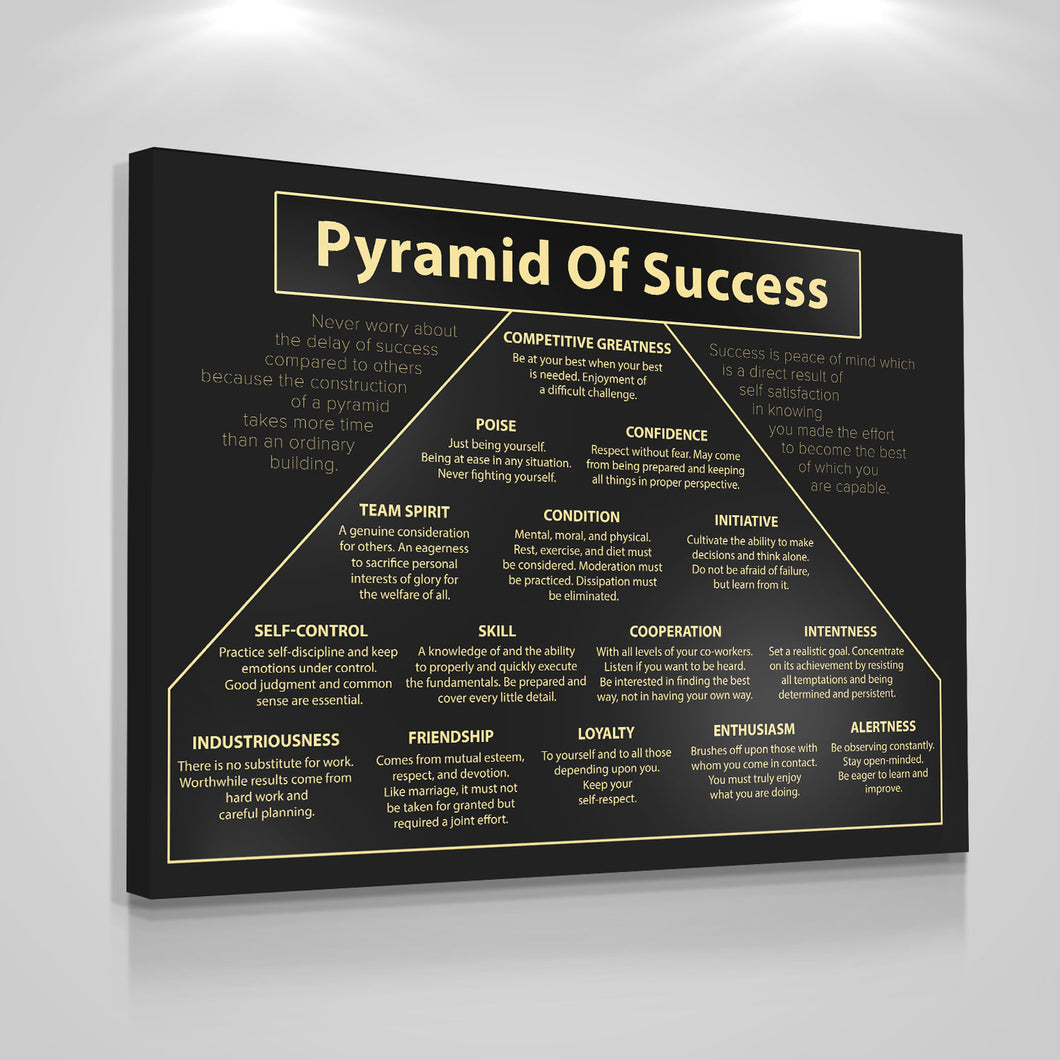 Pyramid Of Success Canvas Print Coach Team Office Decor Motivational ...