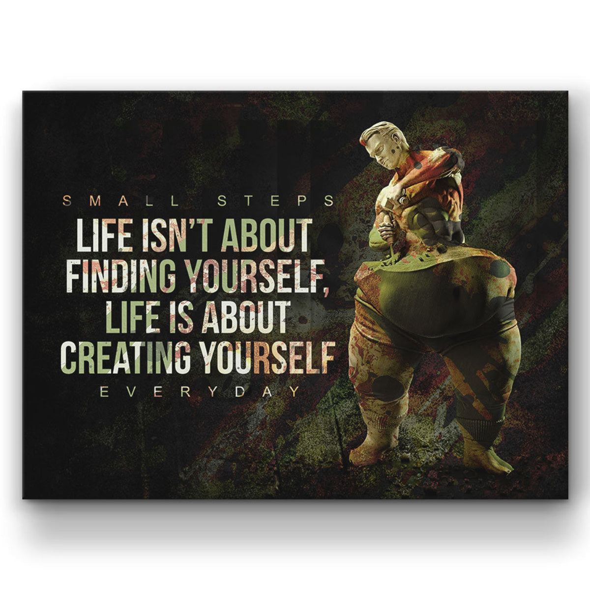 Self Making Man Self Made Man Canvas Print Wall Art Office Decor Self Made Man Statue ...