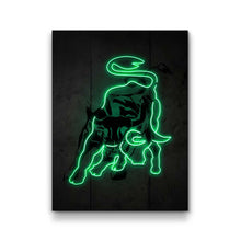 Load image into Gallery viewer, Neon Wall Street Charging Bull
