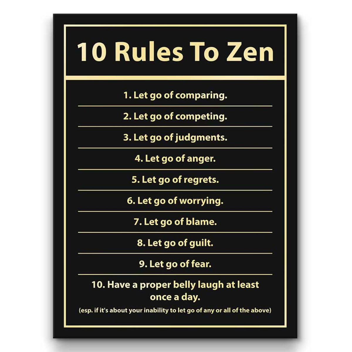 10 Rules To Zen Art Buddhism Home Decor Buddha Canvas Print Buddha Art ...