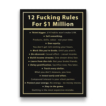 Load image into Gallery viewer, 12 Fucking Rules For $1 Million
