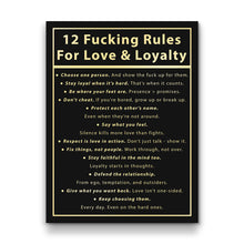 Load image into Gallery viewer, 12 Fucking Rules For Love &amp; Loyalty
