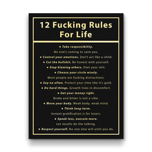 Load image into Gallery viewer, 12 Fucking Rules For Life
