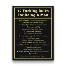 Load image into Gallery viewer, 12 Fucking Rules For Being A Man
