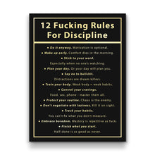 Load image into Gallery viewer, 12 Fucking Rules For Discipline
