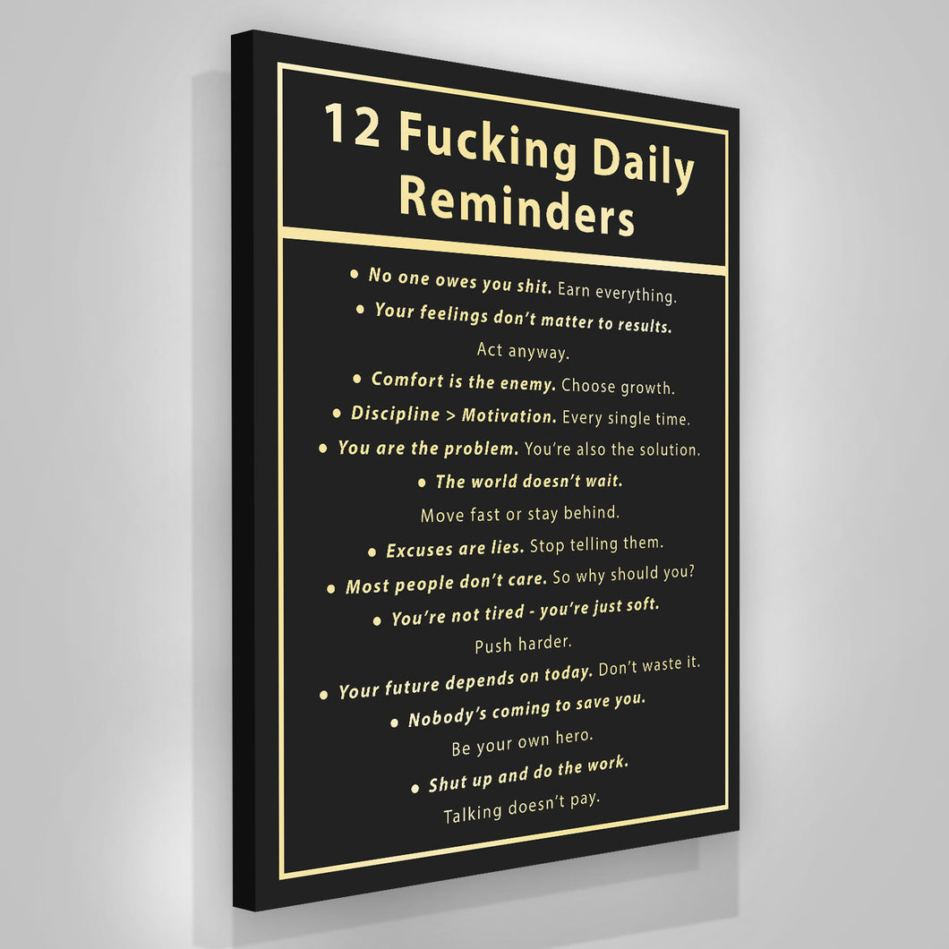 12 Fucking Daily Reminders