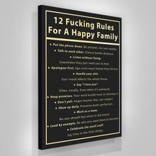 Load image into Gallery viewer, 12 Fucking Rules For A Happy Family
