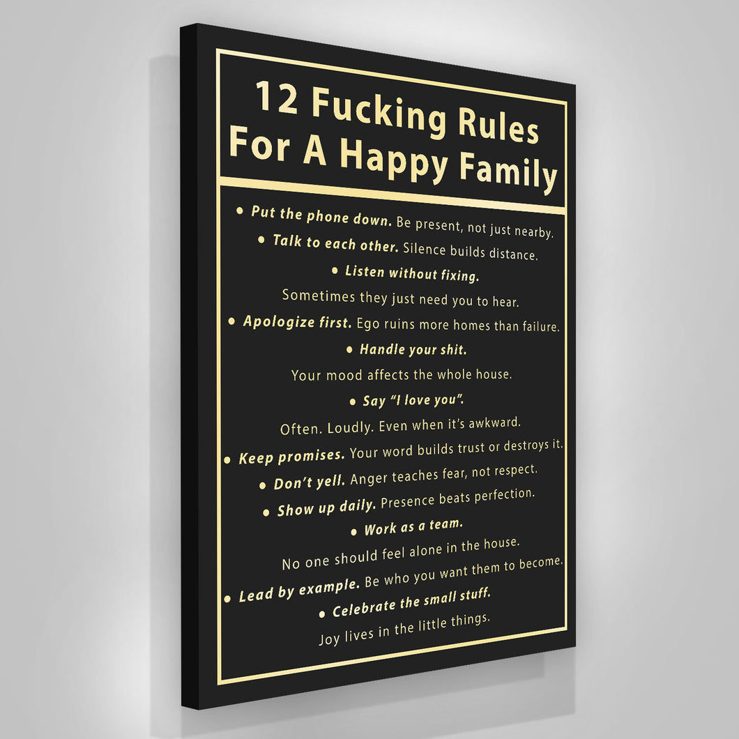 12 Fucking Rules For A Happy Family