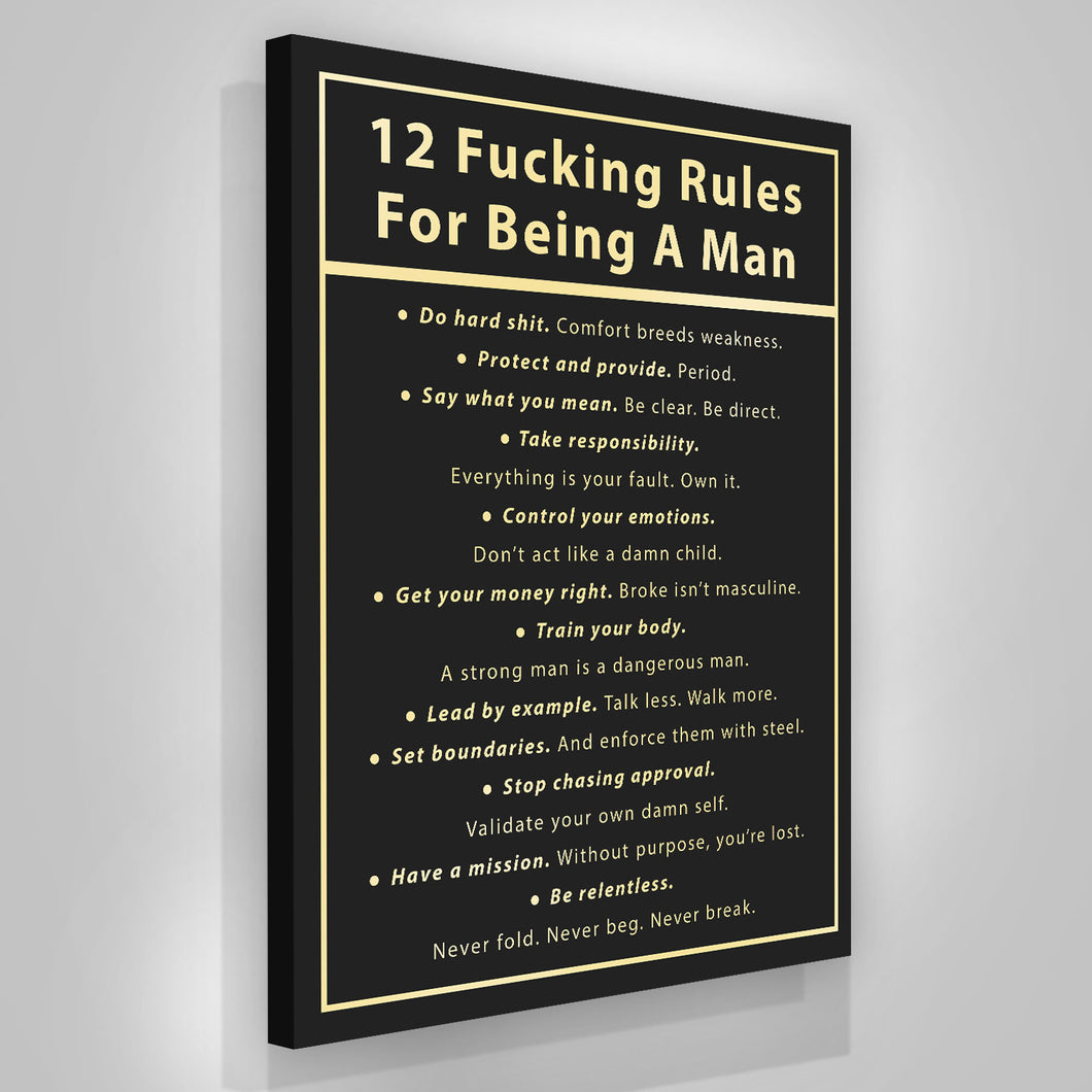 12 Fucking Rules For Being A Man