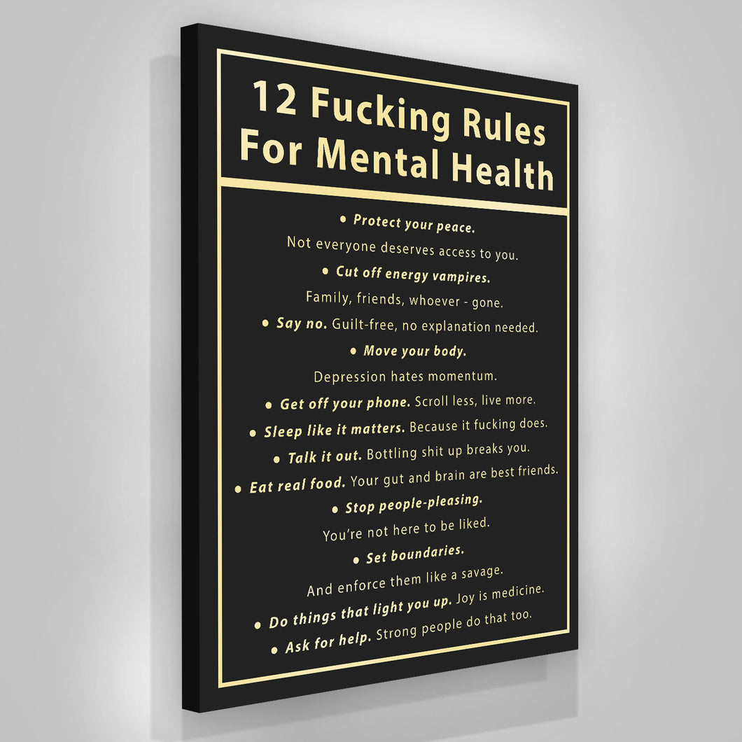 12 Fucking Rules For Mental Health