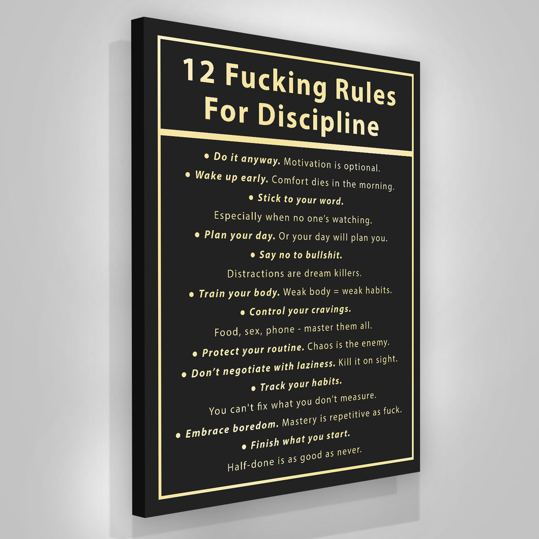12 Fucking Rules For Discipline