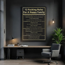 Load image into Gallery viewer, 12 Fucking Rules For A Happy Family

